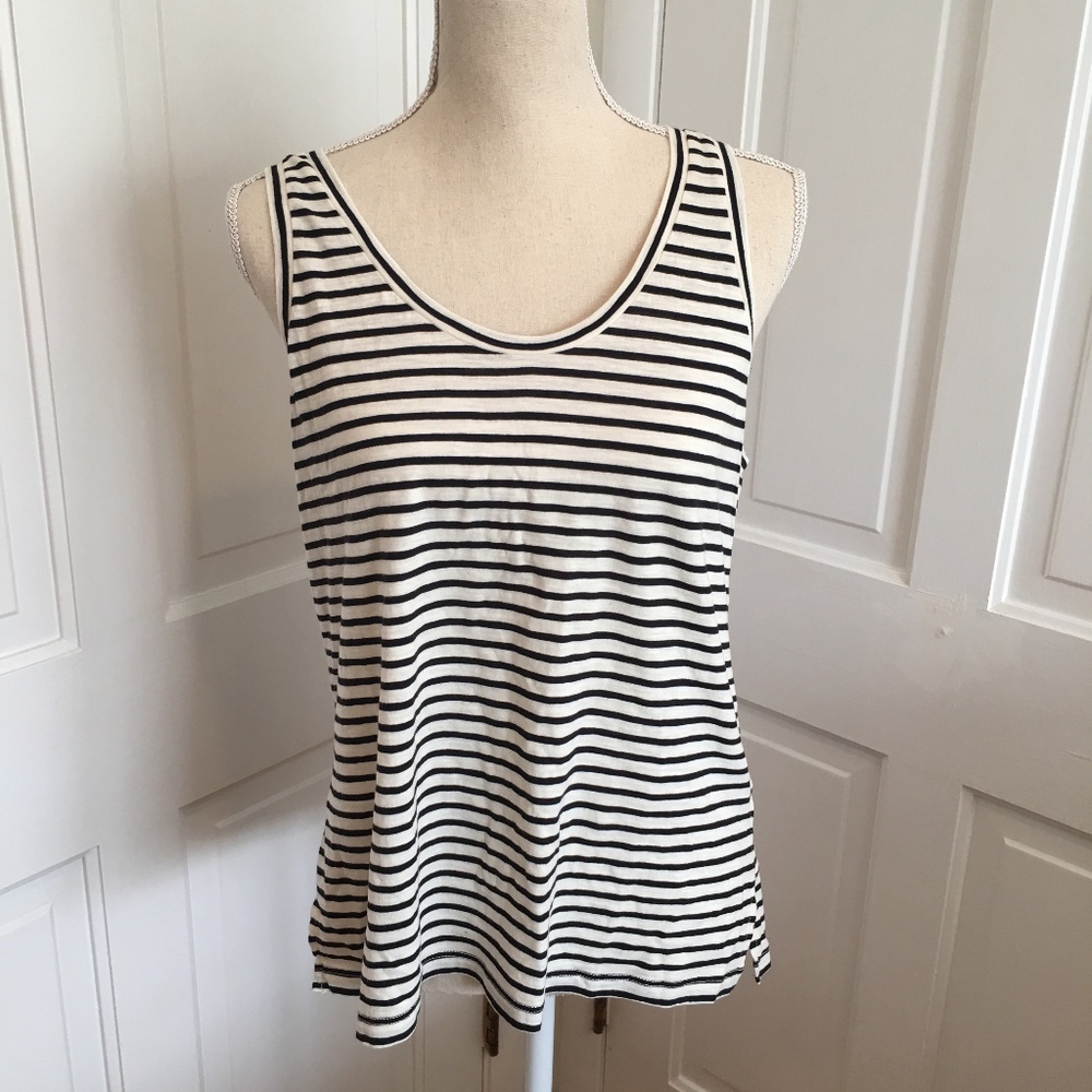 Madewell Blue and White Striped Tank Top NWT Large - Picture 3 of 8